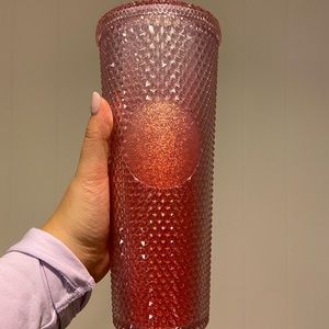 New starbucks glitter peach ombre studded tumbler